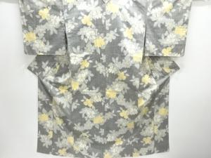 花模様織り出し手織り紬着物